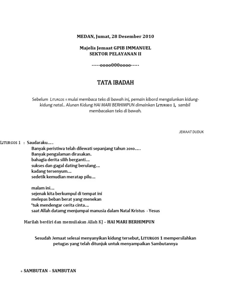 Tata Ibadah Natal GPIB | PDF