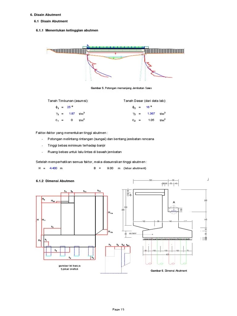 Penulangan Abutmen | PDF