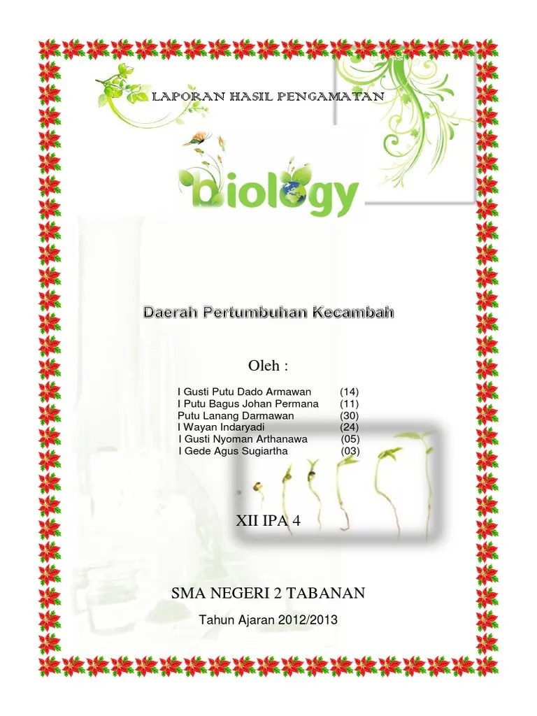 Laporan Hasil Pengamatan - Daerah Pertumbuhan Kecambah | PDF
