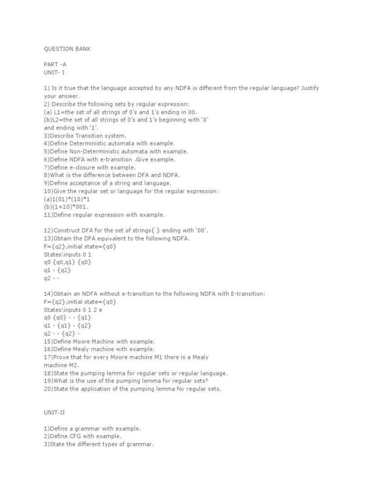 Toc QB | PDF | Theory Of Computation | Theoretical Computer Science