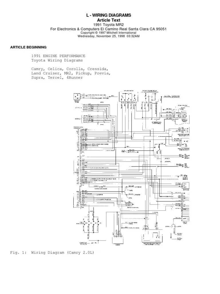 All Model Toyotas Engine Wiring Diagrams | PDF | Transportation ...