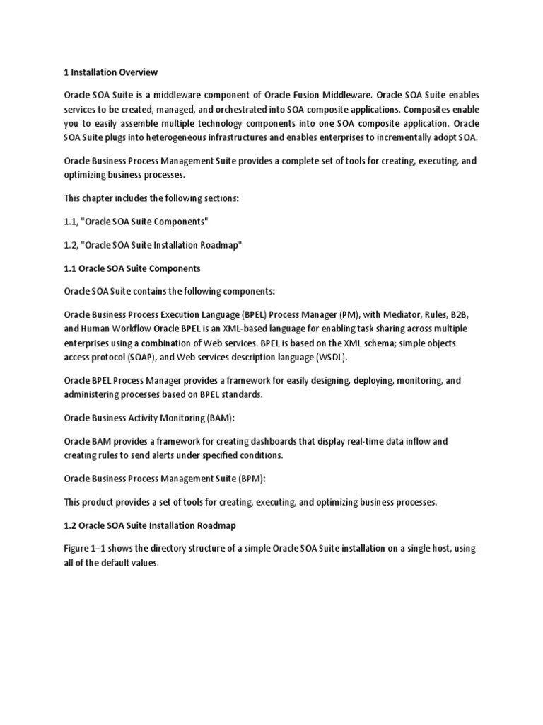 SOA Installation | PDF | Oracle Database | Web Service