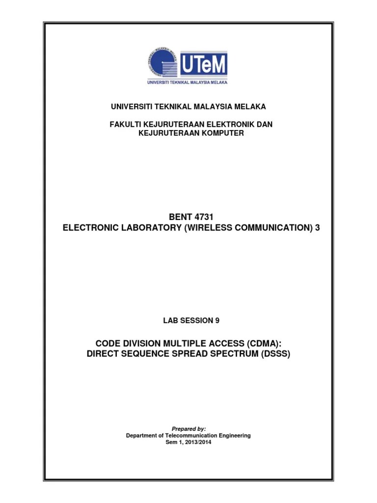 Lab 9 Cdma Dsss | PDF | Code Division Multiple Access | Channel Access ...