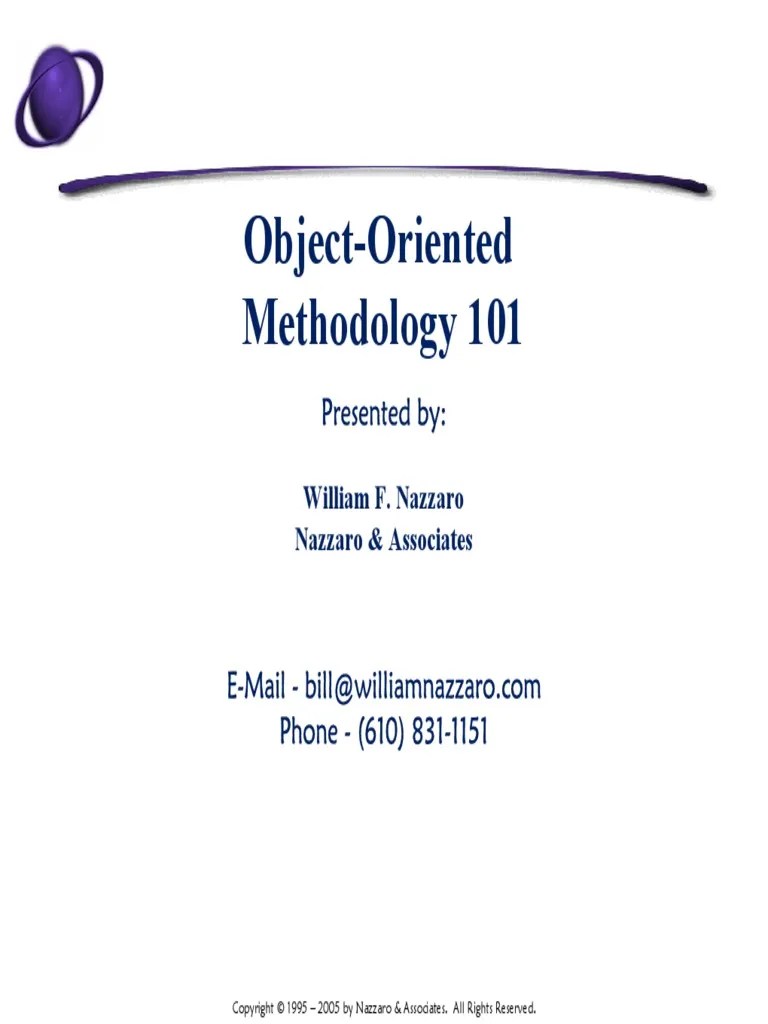 Object-Oriented Methodology 101: Presented By | PDF | Software ...