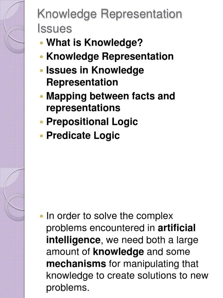 Knowledge Representation In Artificial Intelligence | PDF | Knowledge ...