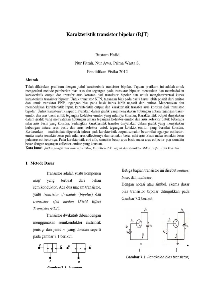 Karakteristik Transistor Bipolar Siap Print