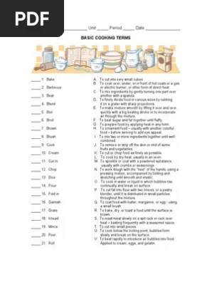 The next time you come across a term in a recipe that you aren't familiar with, consult this guide, and you'll have your answer in no time. Cooking Terms Pdf Dough Cooking