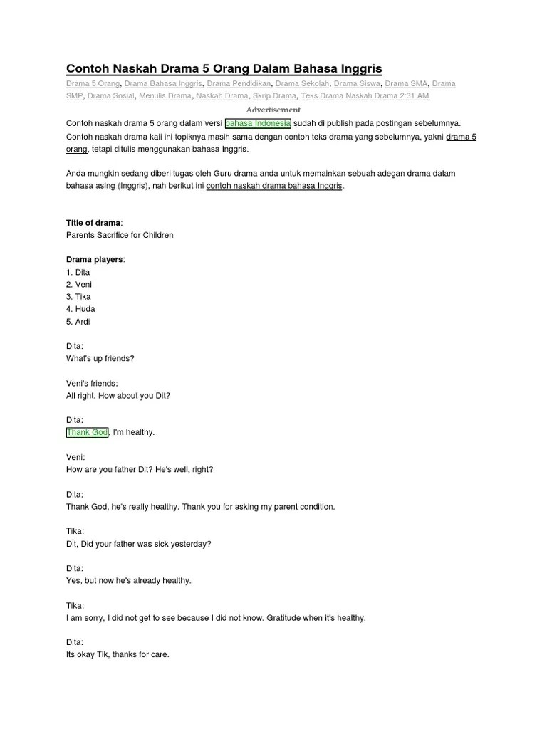 Bersempena dengan hari wanita sedunia, kami ingin senaraikan lima puteri lagenda zaman dahulukala yang tak ramai orang kenal. Naskah Drama Bawang Merah Bawang Putih 5 Orang Masnurul