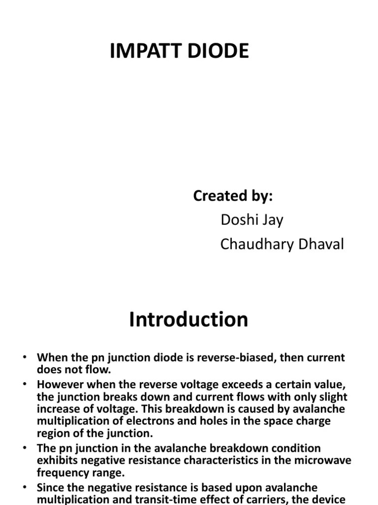 Impatt Diode Ppt P N Junction Diode