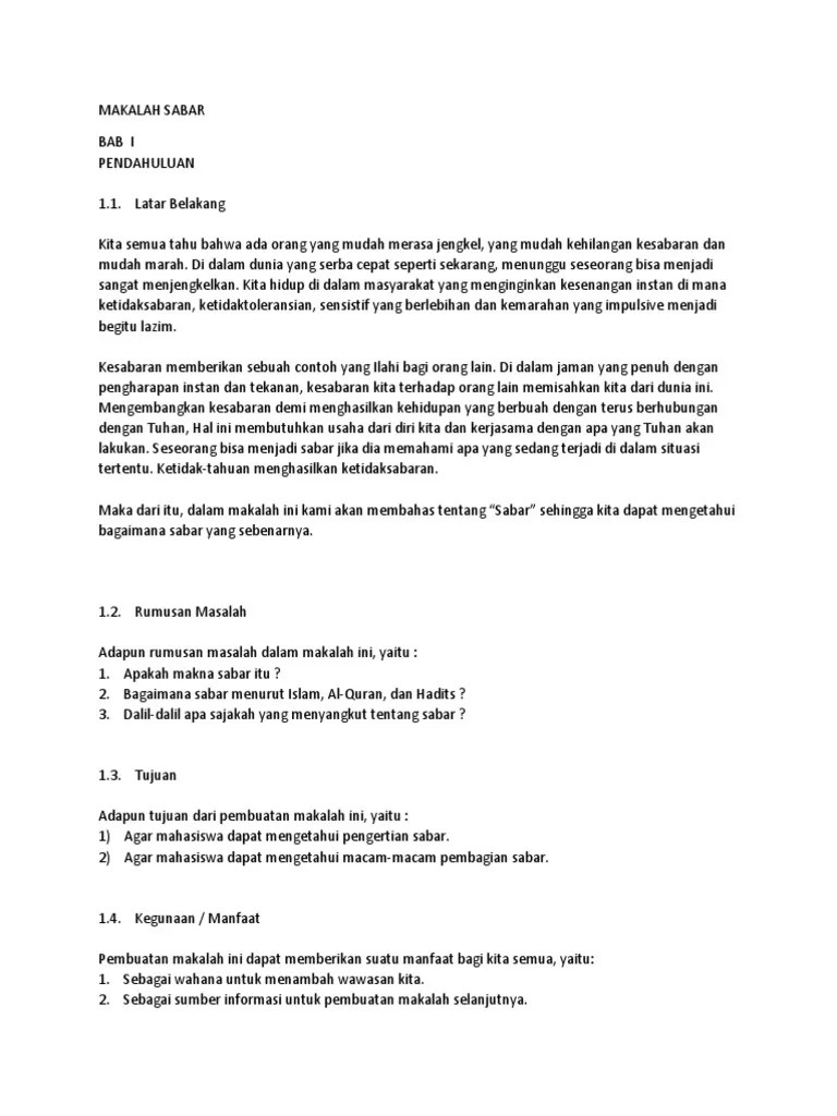 Makalah Sabar | PDF