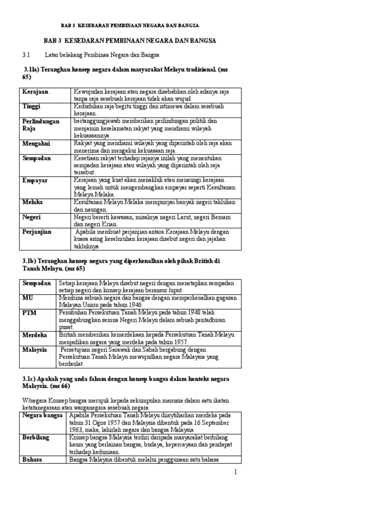 Asas pembinaan negara dan bangsa malaysia ialah kesultanan melayu melaka. Nota Sejarah Tingkatan 5 Bab 3 Kesedaran Pembinaan Negara Dan Bangsa Pdf