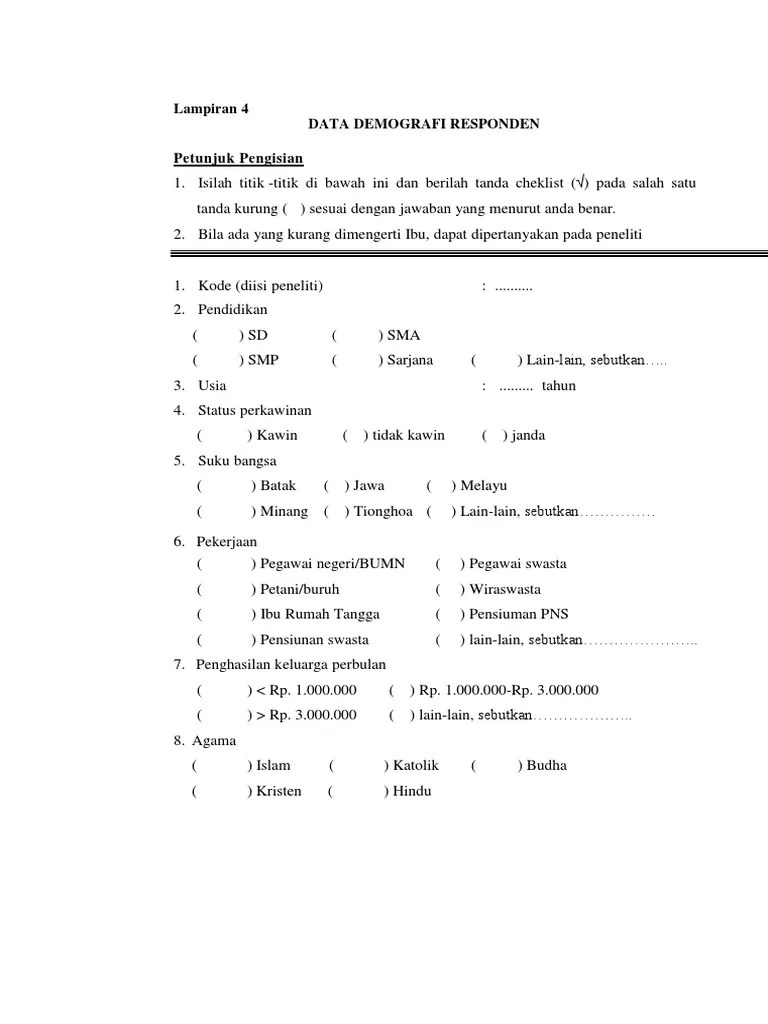 Data Demografi Responden | PDF