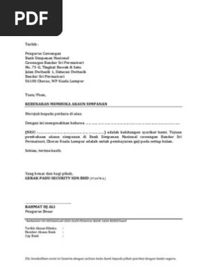 Hi ya, bagi pembukaan akaun bagi tujuan kemasukkan gaji, anda hanya perlu membuka. Surat Buka Akaun Di Bsn Bandar Sri Permaisuri Cheras Pdf