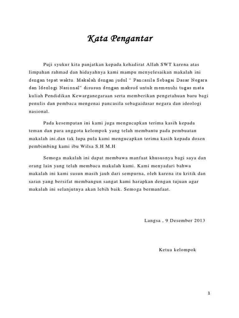 Suscados pkn dirjen dikti depdiknas. Kata Pengantar Makalah Pkn Kelompok Contoh Makalah