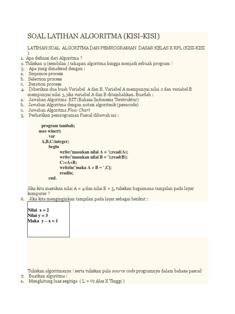 Soal Latihan Algoritma | PDF