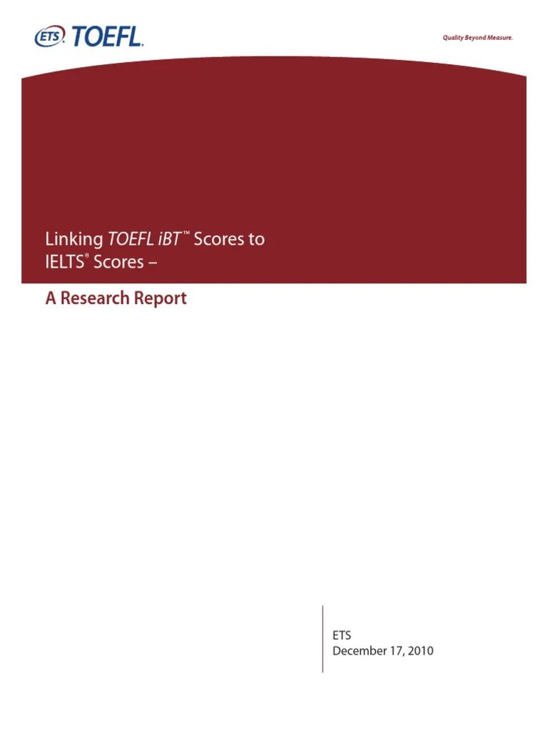 Linking TOEFL Ibt Scores To Ielts Scores  PDF  International English ...