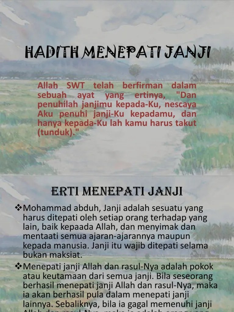 Hadith Menepati Janji | PDF