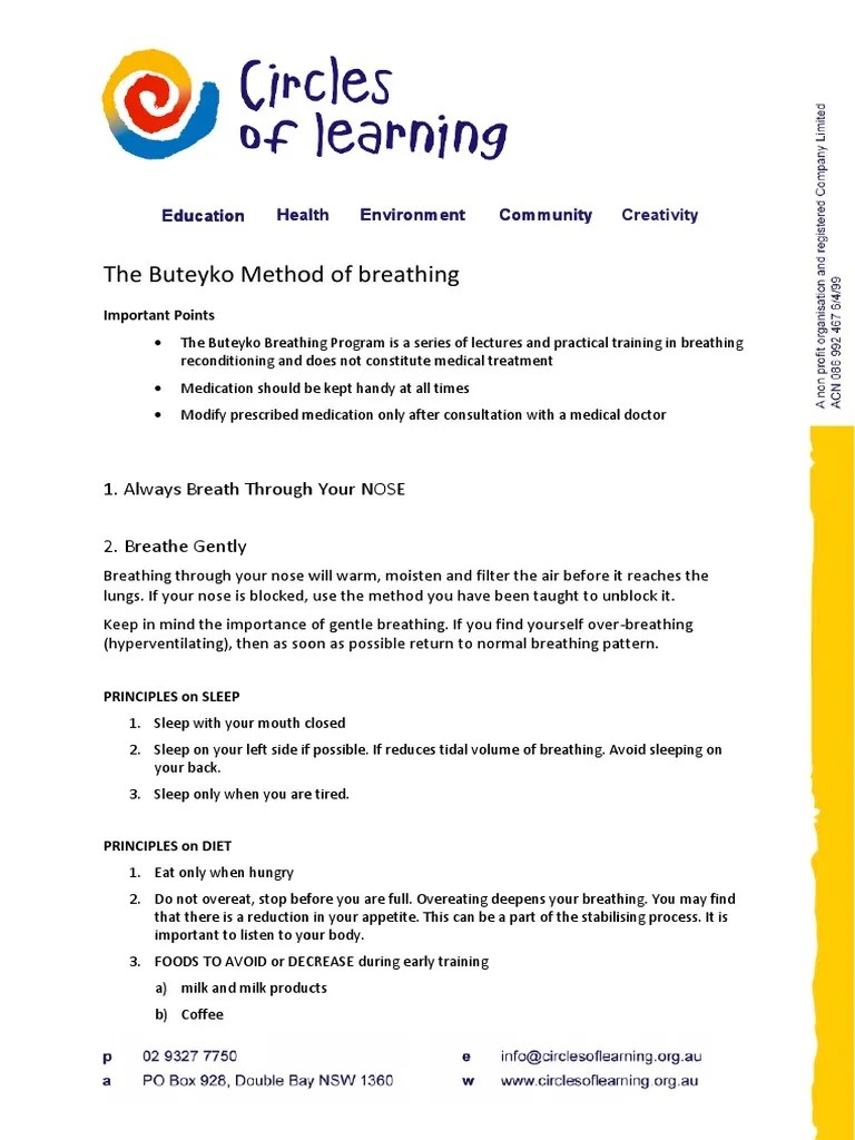 Buteyko Method | PDF | Breathing | Respiration