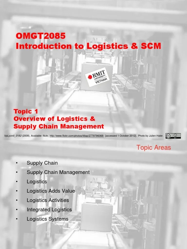 OMGT2085 - Topic01 - Overview Of Logistics & Supply Chain Management ...