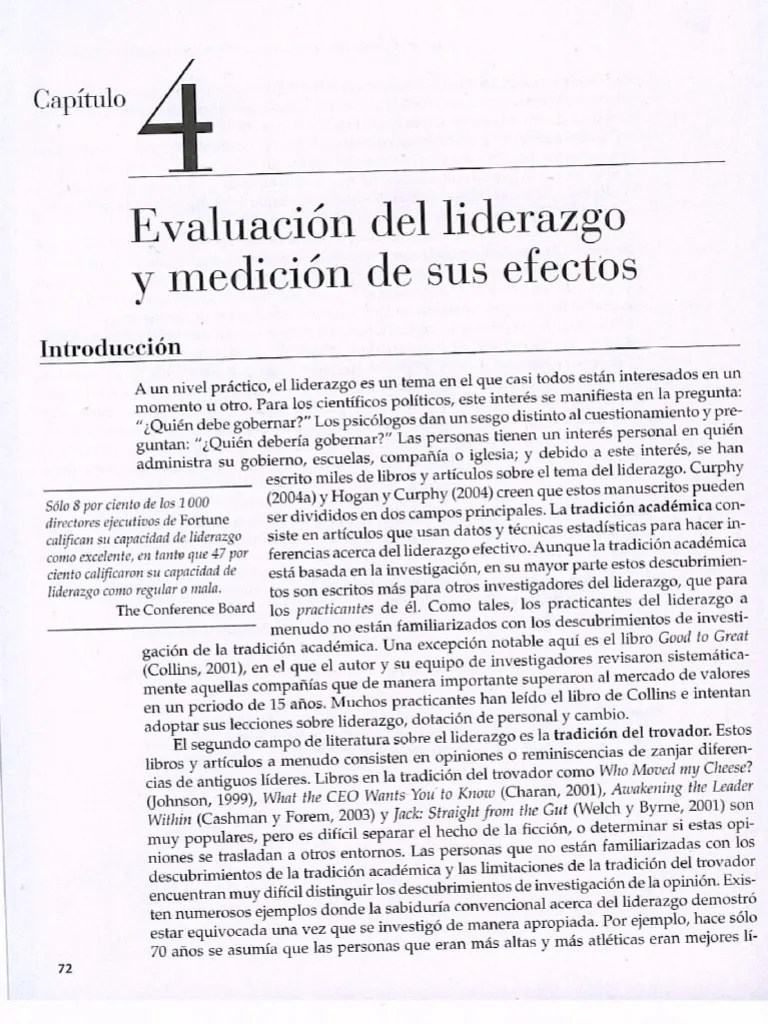 Evaluacion Del Liderazgo Y Medicion De Sus Efectos | PDF