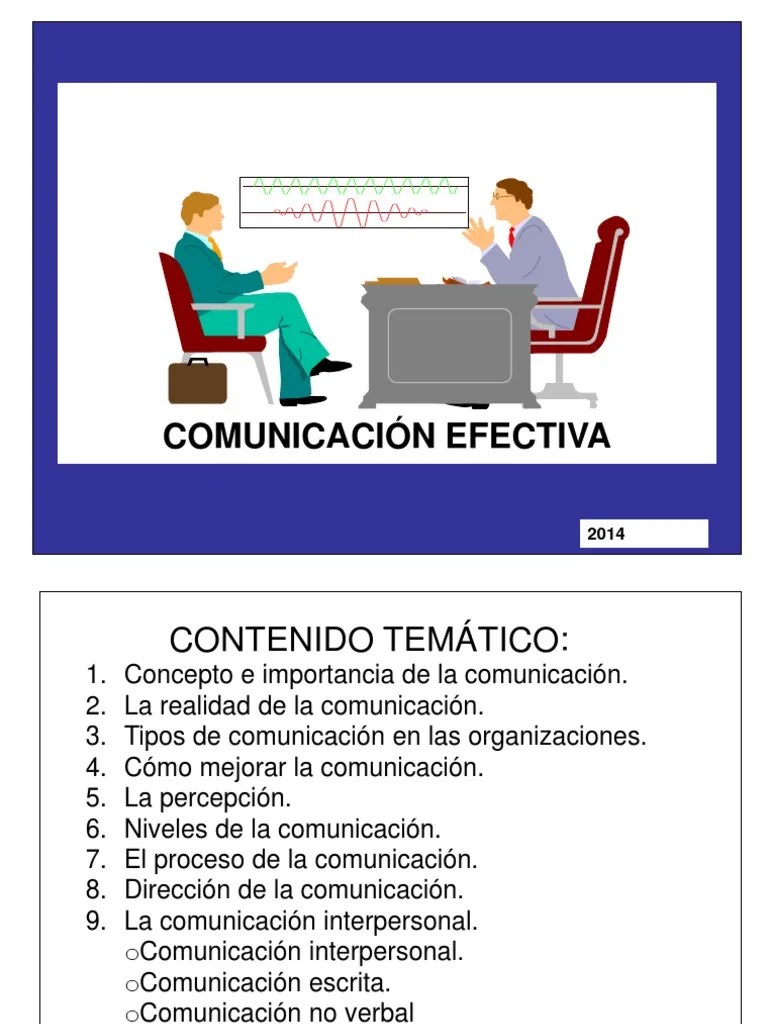 Comunicacion Efectiva | PDF | Comunicación No Verbal | Comunicación
