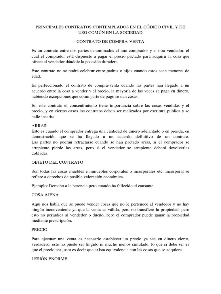 Contratos Codigo Civil | PDF | Derecho Civil (sistema Legal ...