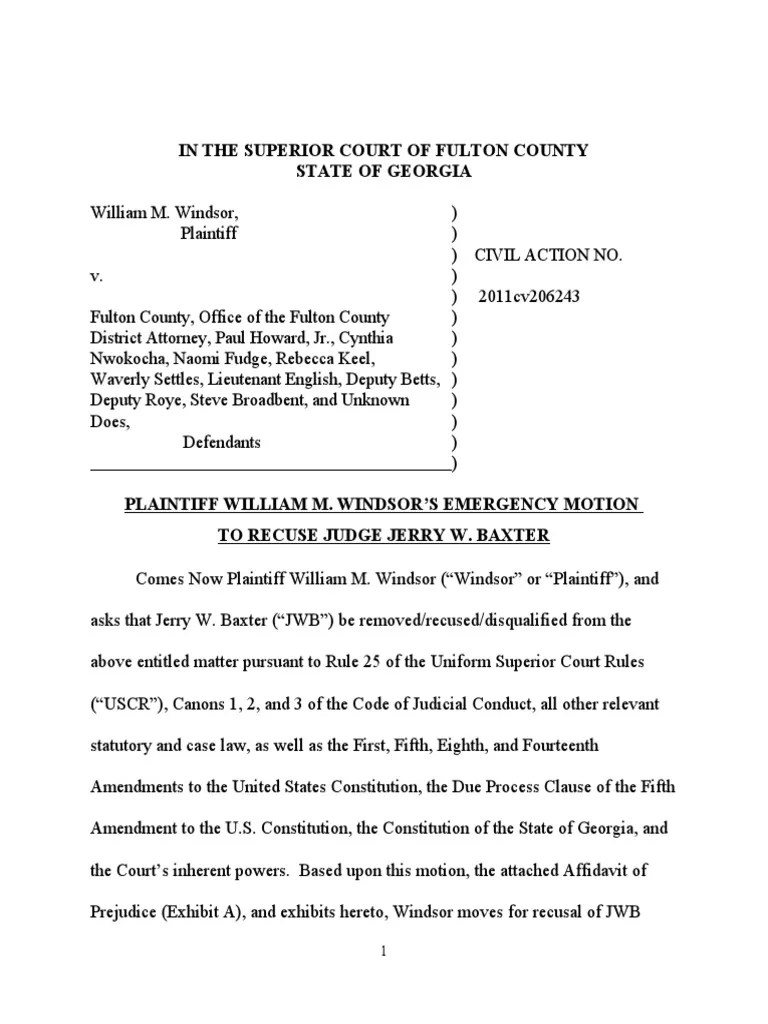 Emergency-Motion-To-Recuse Judge | PDF