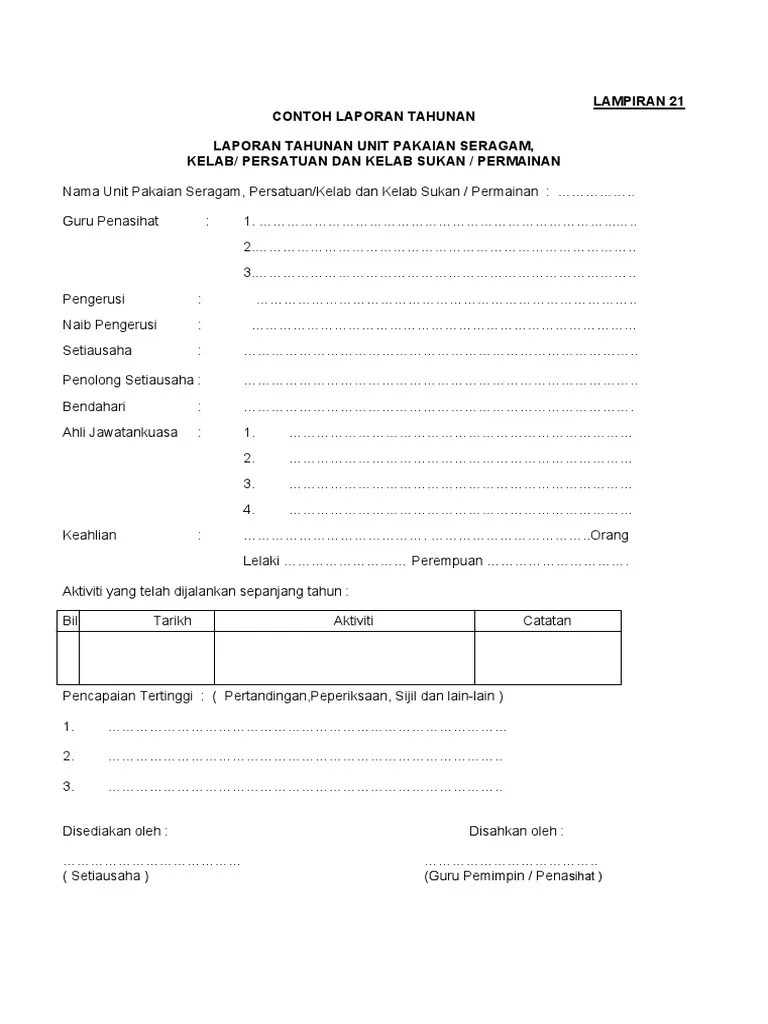 52338279 contoh format laporan program kokurikulum akademik. Contoh Laporan Tahunan Unit Kokurikulum Pdf