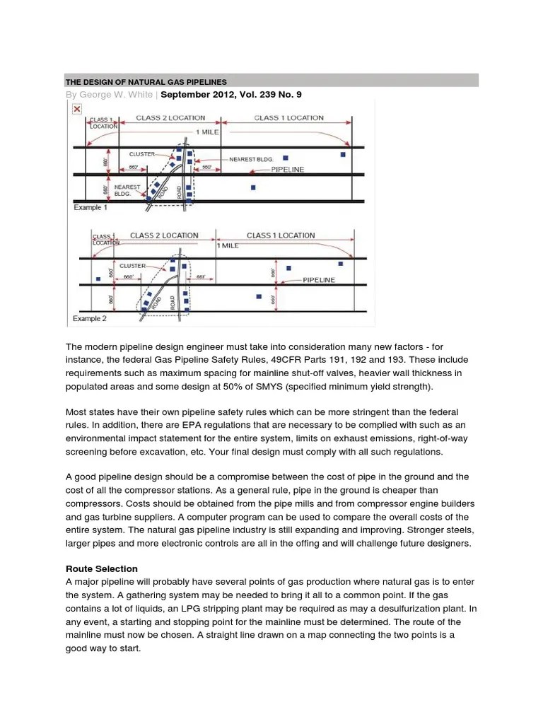 The Design Of Natural Gas Pipelines | PDF | Gas Compressor | Pipe (Fluid Conveyance)