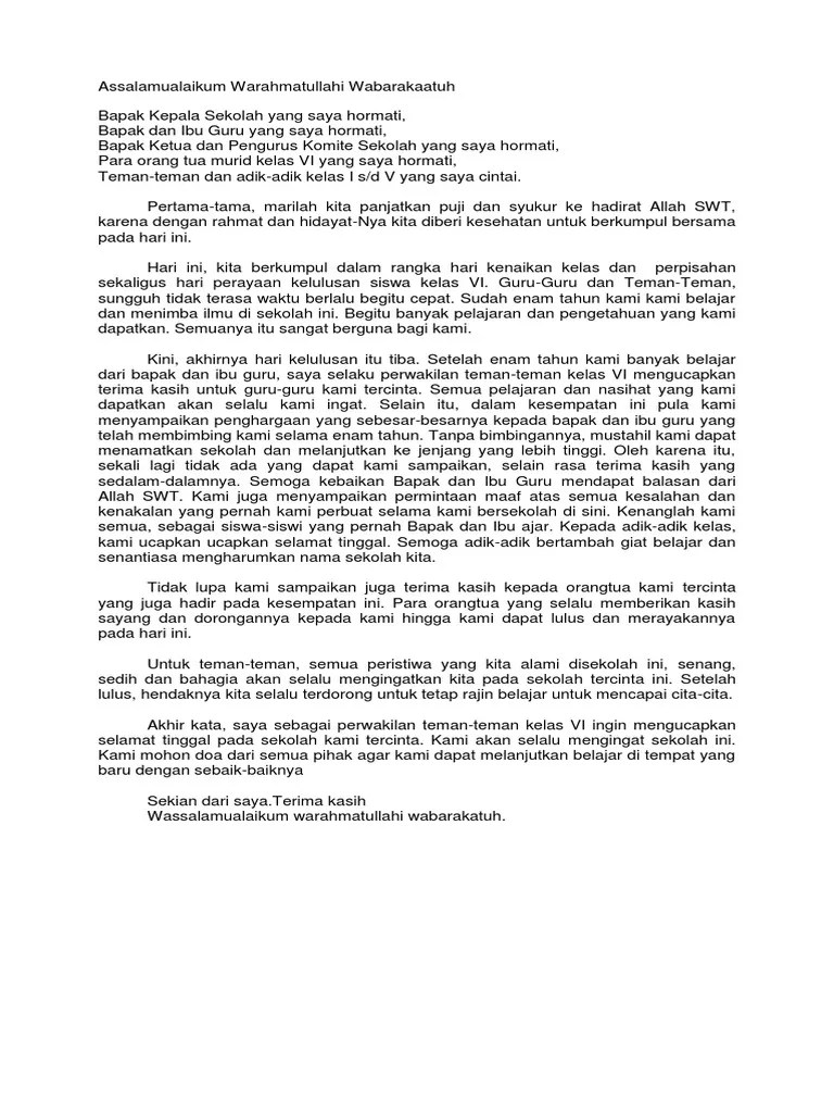 Pidato Kenaikan Kelas | PDF