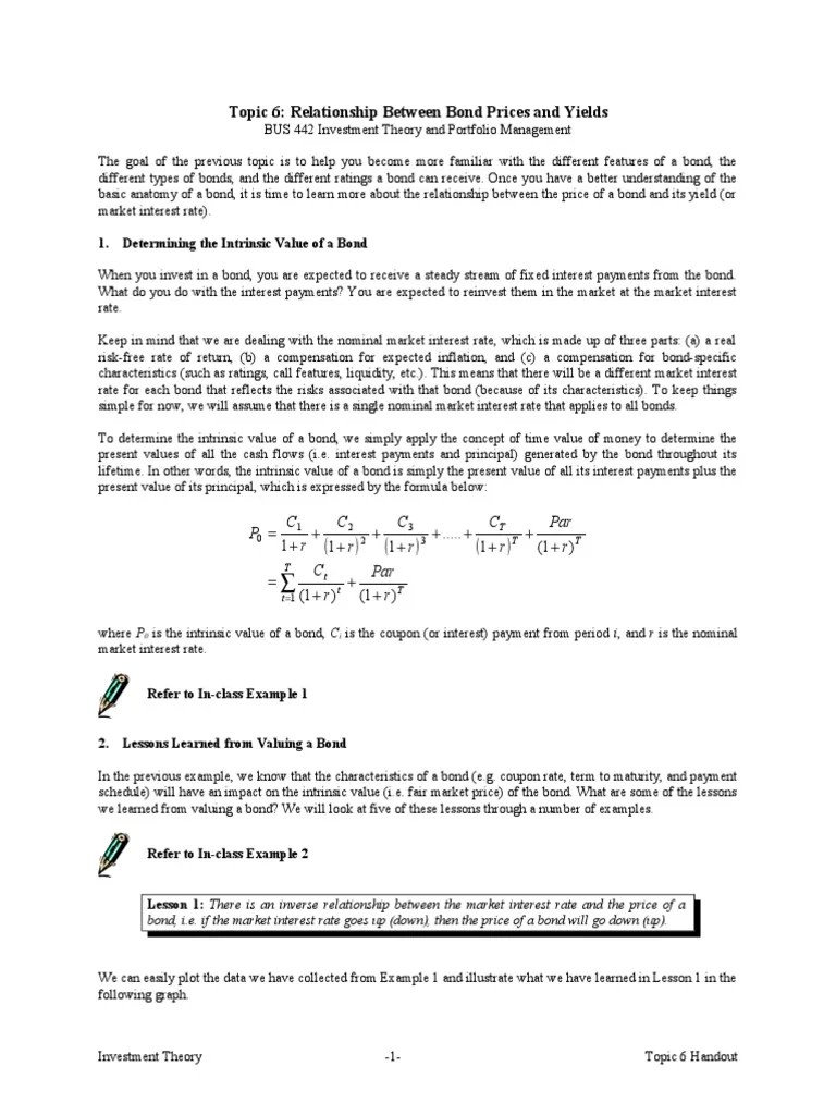 Understanding The Relationship Between Bond Prices, Yields, And The ...