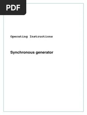 Generator Manual Bearing Mechanical Physical Quantities