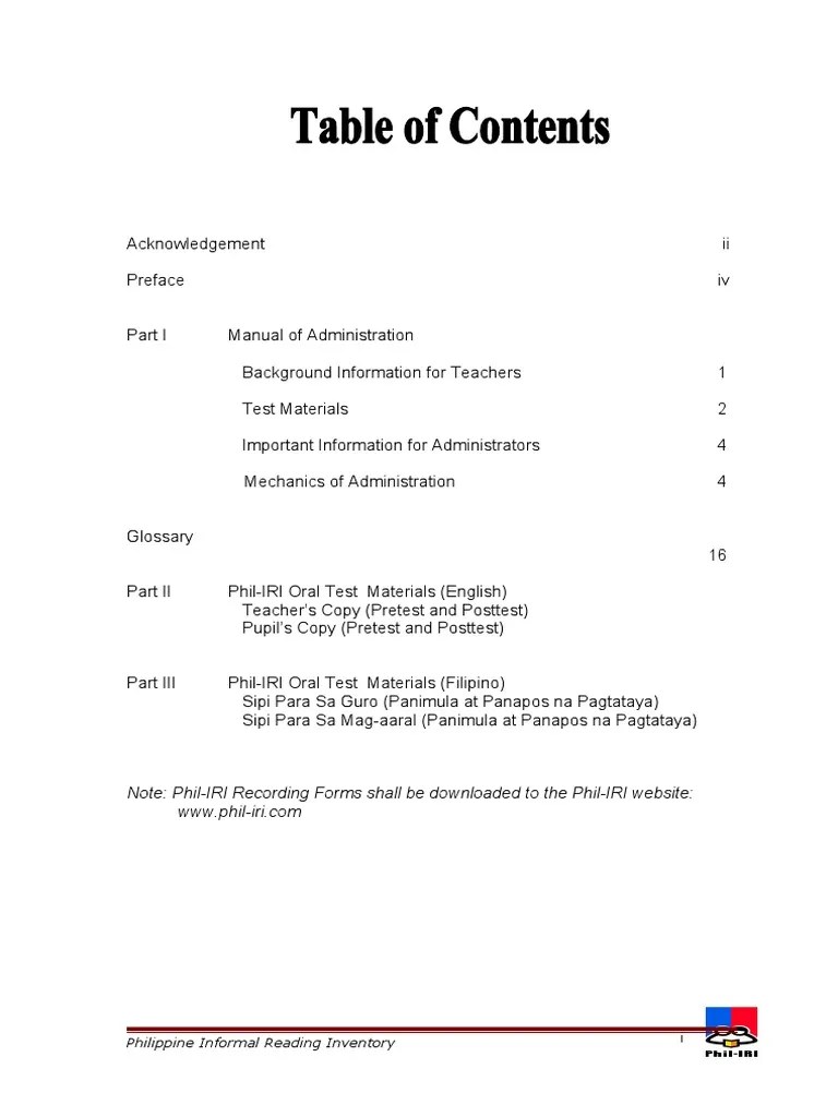 Manual Oral Reading | PDF | Reading Comprehension | Reading (Process)