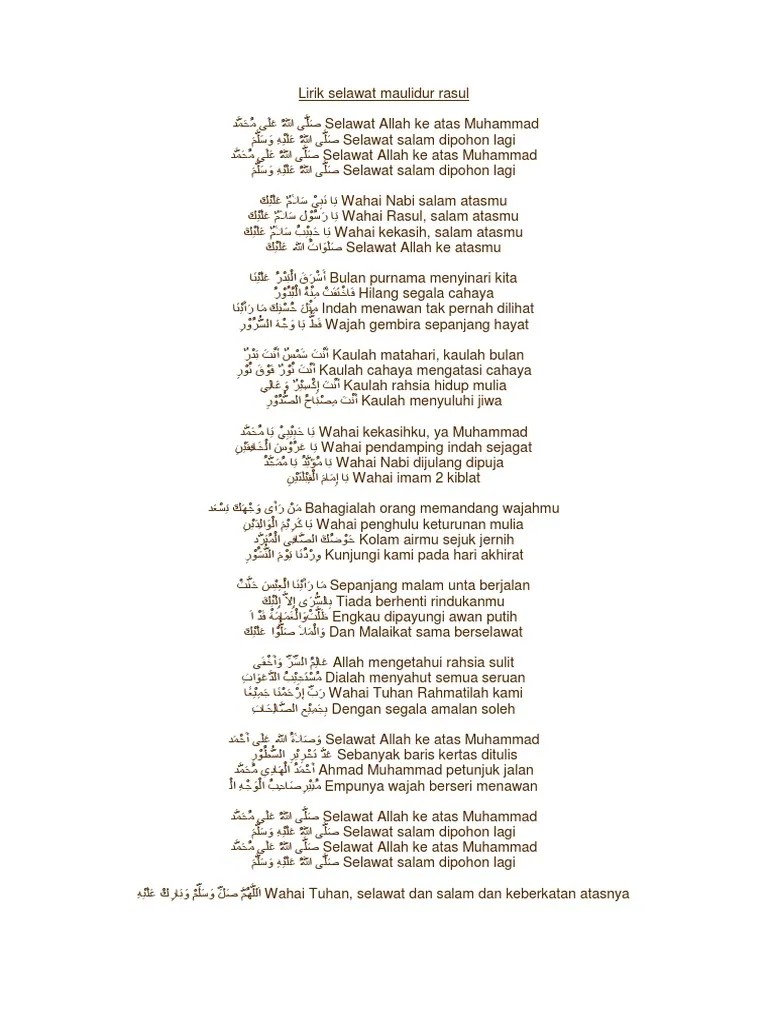 Lirik selawat nabi maulidur rasul in the mac faraday and joe cashin books,. Lirik Selawat Maulidur Rasul Pdf