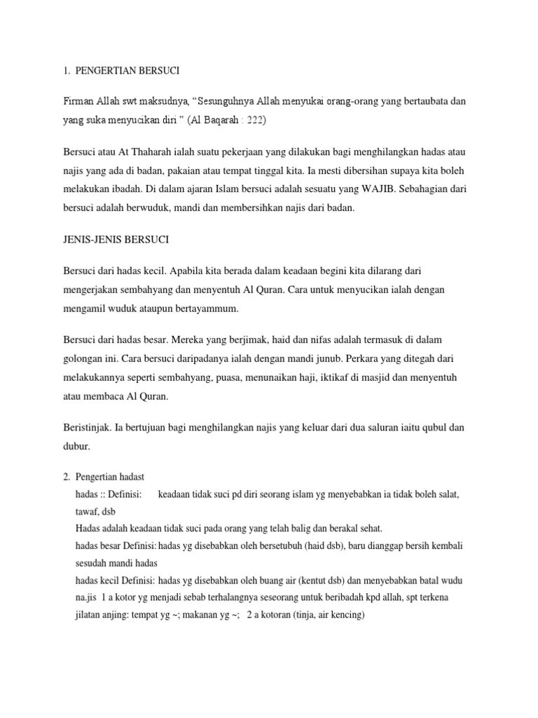 Pengertian Bersuci | PDF