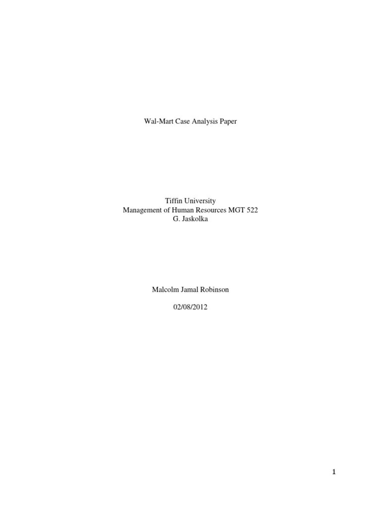 Wal Mart Case Analysis Pdf