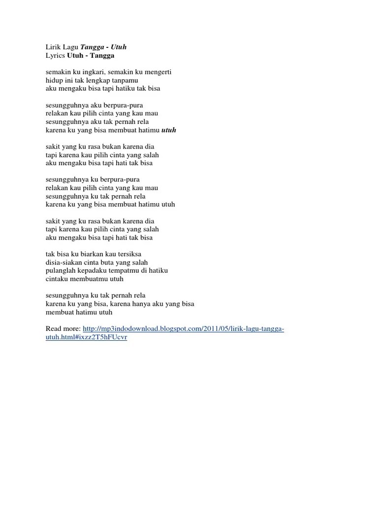Lirik Lagu Tangga | PDF