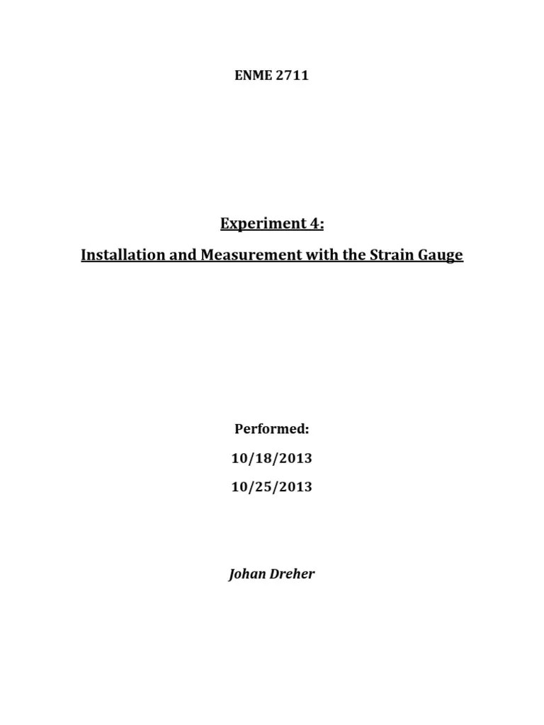 Experiment 4: Installation And Measurement With The Strain Gauge | Download Free PDF ...