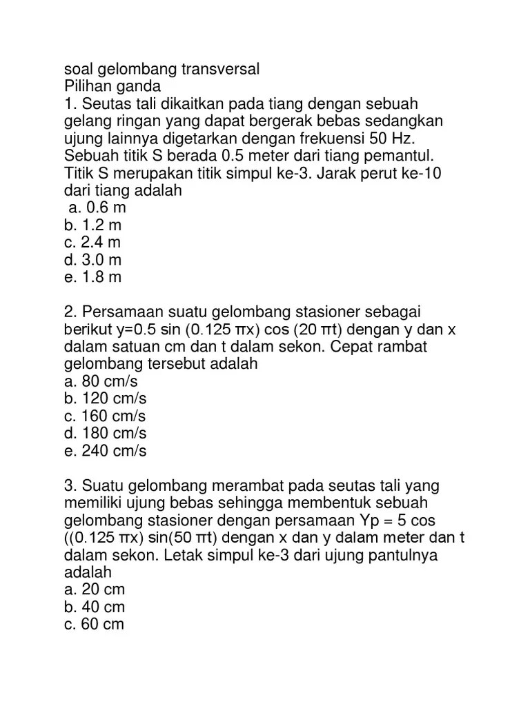 Latihan Soal Pilihan Ganda Fisika Dasar Untuk Ujian 