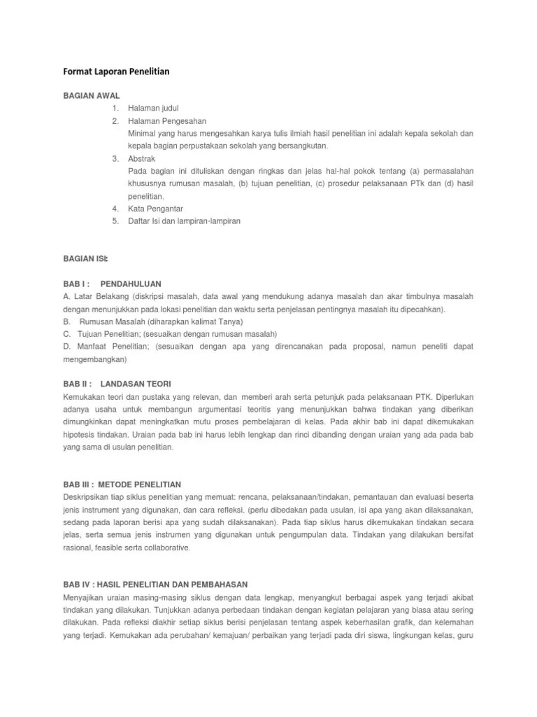 Format Laporan Penelitian | PDF