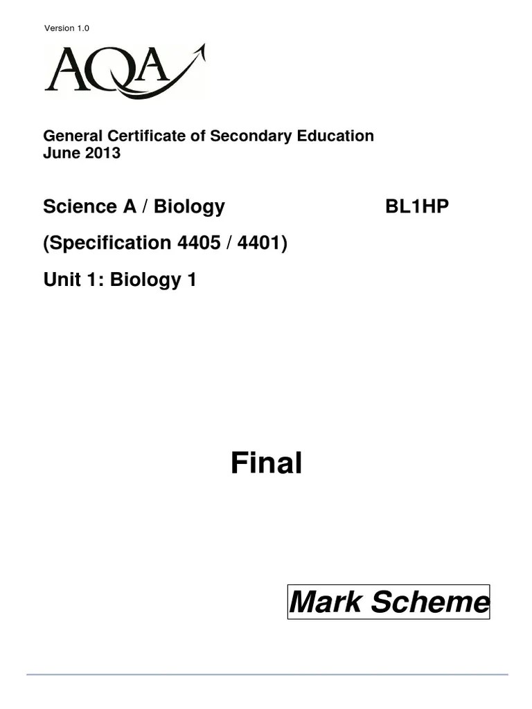 Aqa Bl1hp W Ms June 2013 Test Paper Mark Scheme Statin