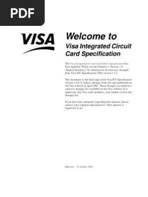 Visa Integrated Circuit Card Specification Emv Debit Card