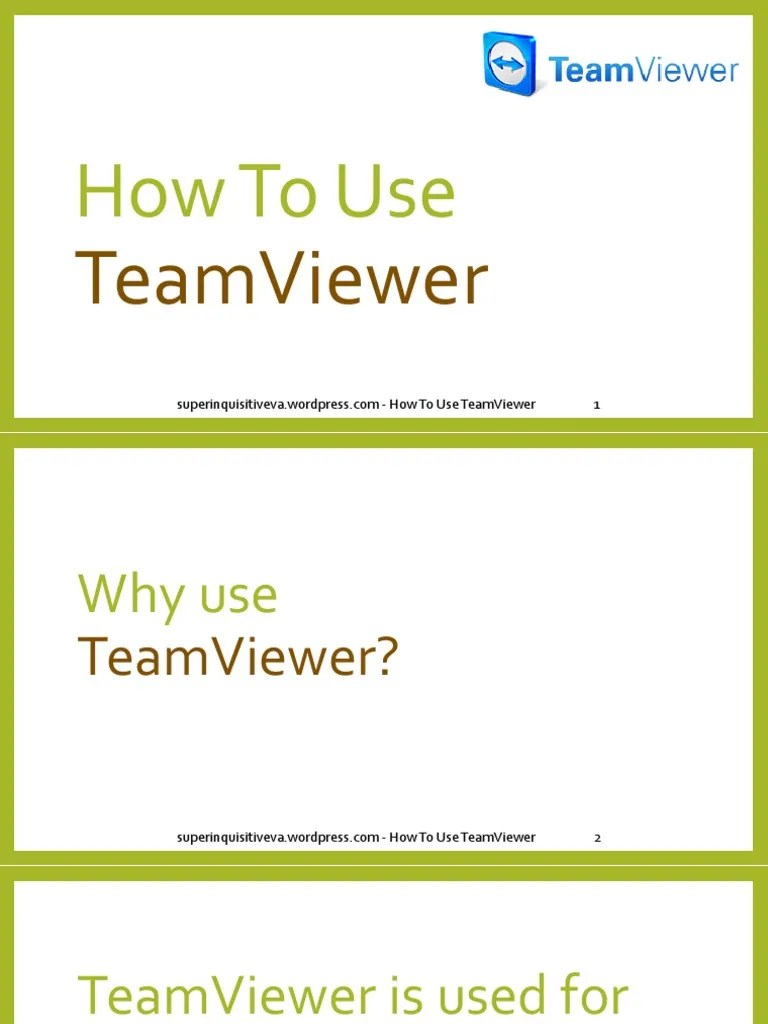 How To Use TeamViewer (For Beginners) | PDF | Remote Desktop Services ...