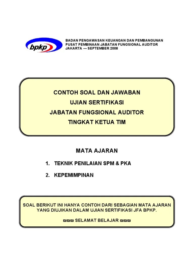 Contoh soal skb dokter ahli pertama. Soal Tes Auditor Jawabanku Id