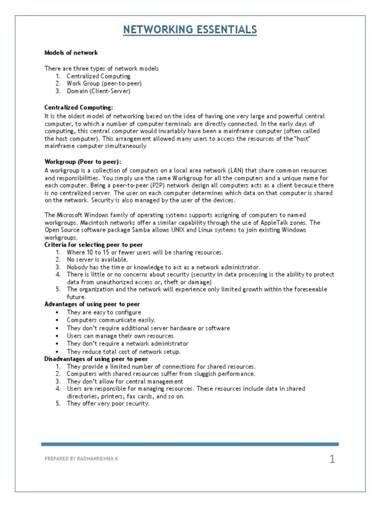 Networking Essentials PDF | PDF | Network Switch | Computer Network