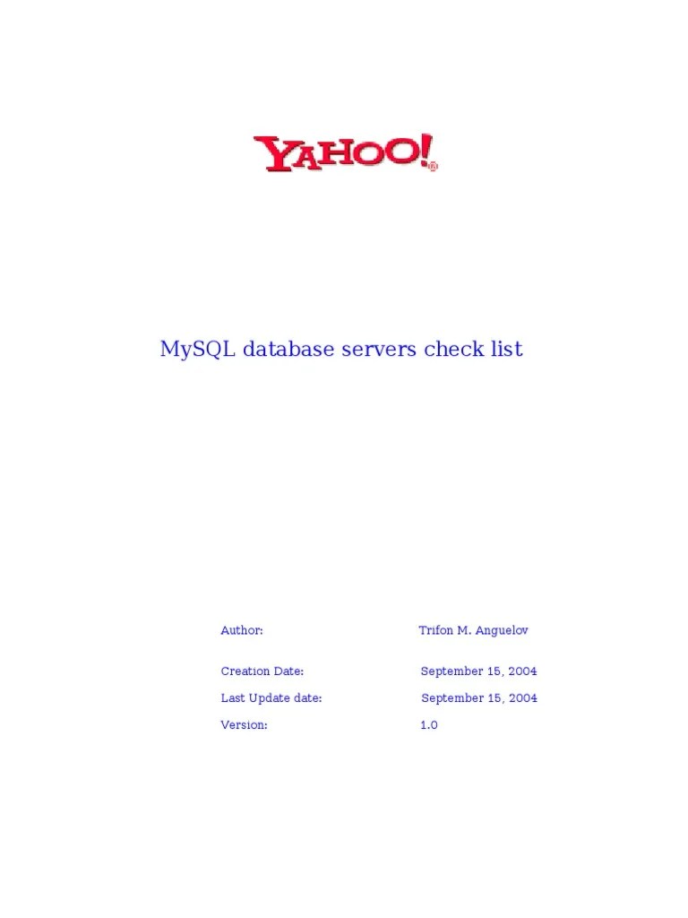 Mysql Checklist | PDF | My Sql | Superuser