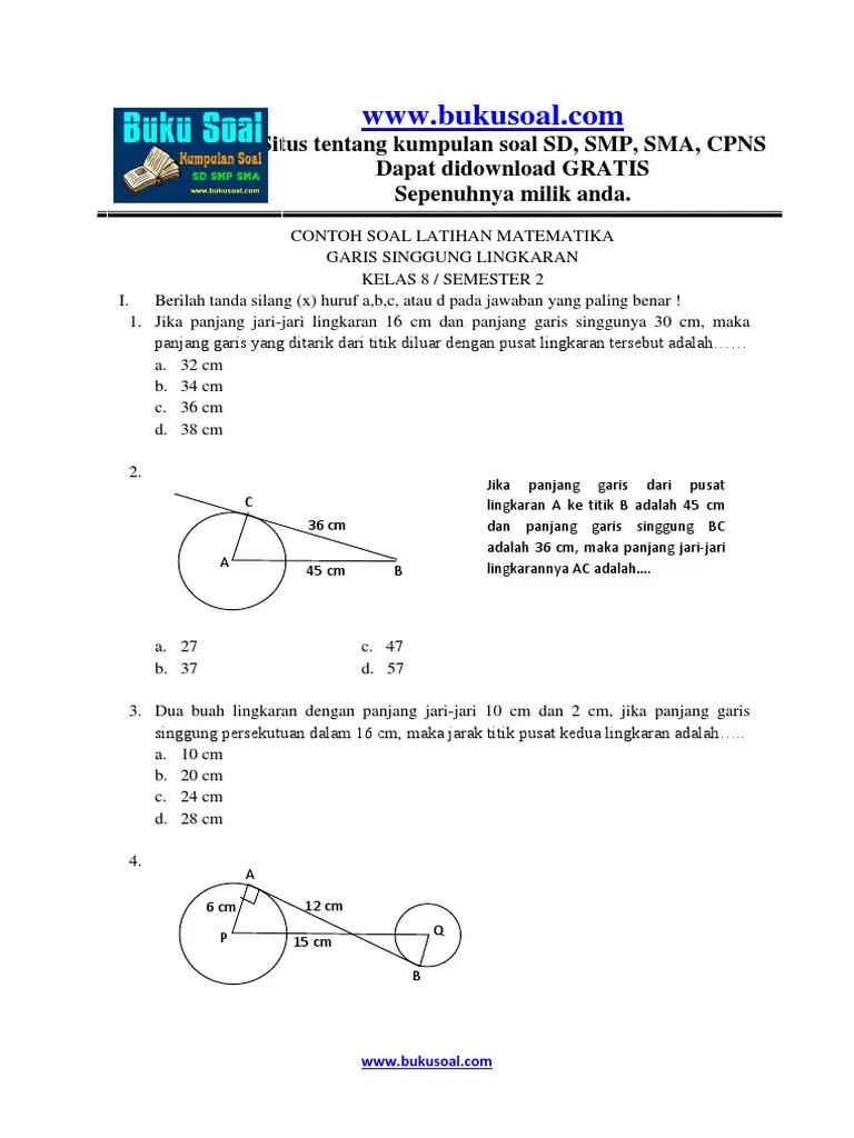 Contoh Soal Matematika Lingkaran Kelas 8 Contoh Soal Terbaru Cute766