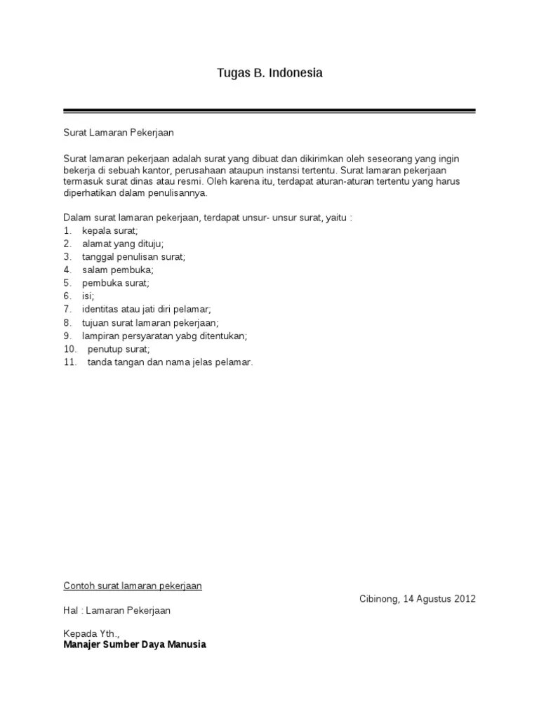 Surat Lamaran Kerja | PDF