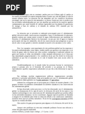 A continuación algunos ejemplos de textos argumentativos cortos para niños de primaria y secundaria. Texto Argumentativo Del Calentamiento Global Pdf Calentamiento Global Dioxido De Carbono