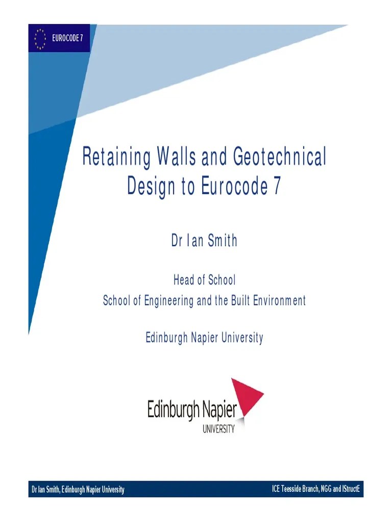 Retaining Walls And Geotechnical Design To Eurocode 7 | PDF